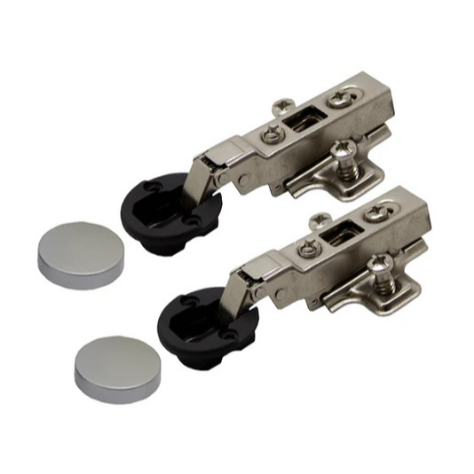 Series 63 Half Overlay 95° Clip On Glass Door Hinge (Silver Cap Cover)