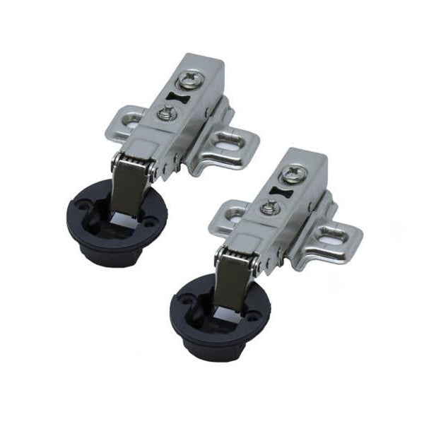 Tutti Half Overlay Soft Close Chrome Glass Door Hinge Pack (Chrome Cap Cover)