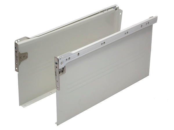Metal Drawer Side Pack 25kg H200 x L400mm Ext 75% White