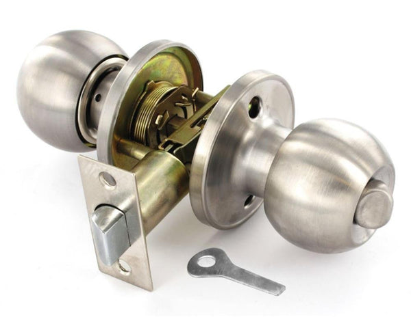 Securit Door Knob Set - Privacy - Brushed Stainless Steel