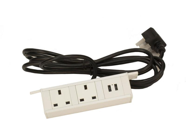 Hanging Power Socket & USB Port Charger - White
