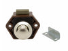 Mini Push Button Pearl Nickel Door Catch With Brown Body