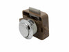 Push Button Chrome Door Catch with Brown Body