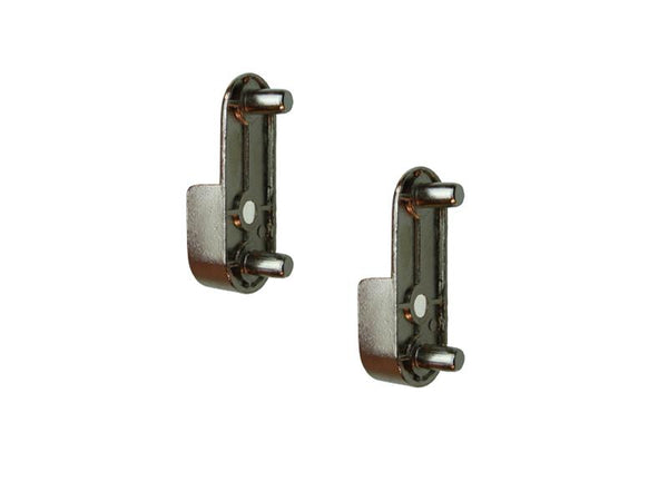 Wardrobe Rail End Support With Dowels Nickel Plated | Eurofit Direct
