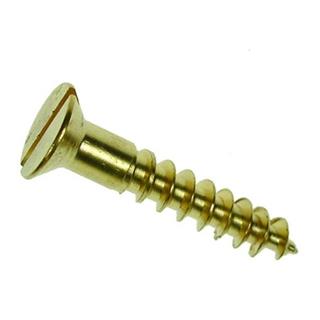 Slotted Countersunk Brass Wood Screw 3 x 13mm (4 x 1/2")