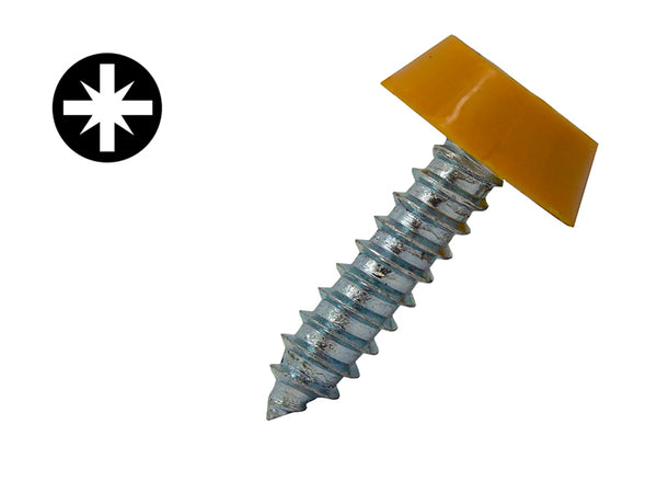 Number Plate Self Tapping Screws 24mm x 4.8mm - Yellow
