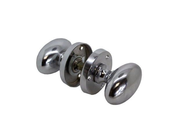 Securit Oval Door Knob - Mortice - Chrome Plated