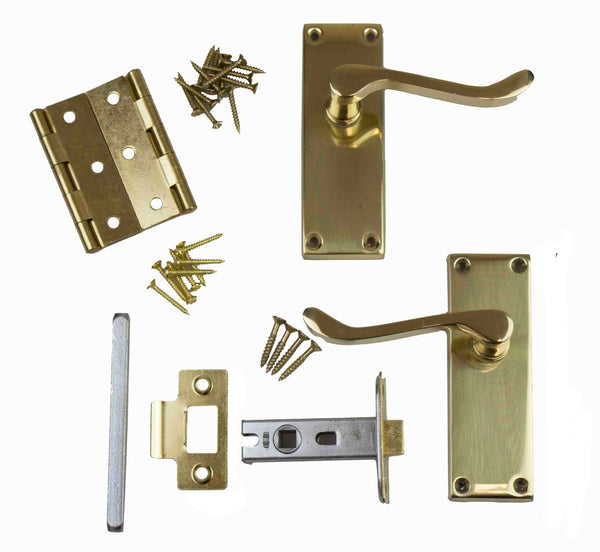 Securit Boxed Door Pack - Scroll - Polished Brass Plated | Eurofit Direct