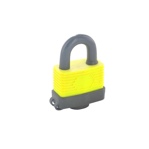 Weather Resistant Padlock - Yellow / Black - 40mm