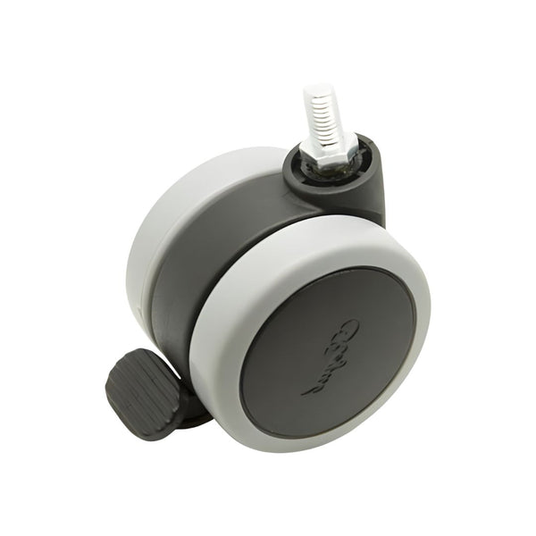 Twin Wheel Castor - 60mm Wheel Diameter - Stem Fixing - Braked - Eurofit Direct