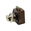 Mini Push Button Pearl Nickel Door Catch - Brown Body