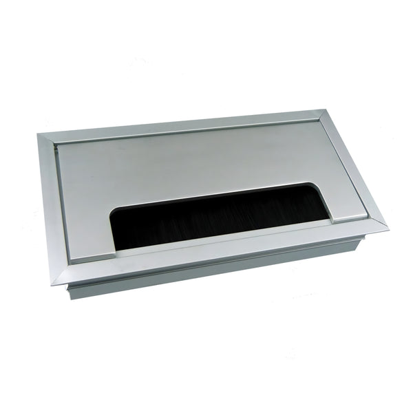 Desk Cable Tidy 150mm Grommet Hinged Flap - Alloy