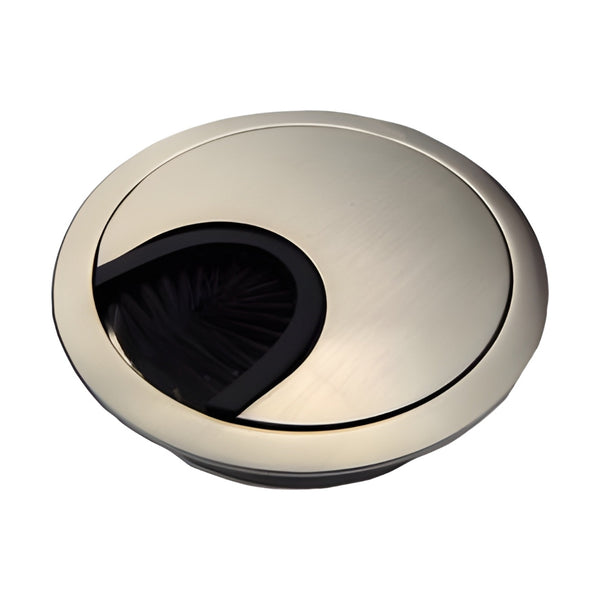Round Desk Cable Tidy 60mm Grommet - Brushed Nickel