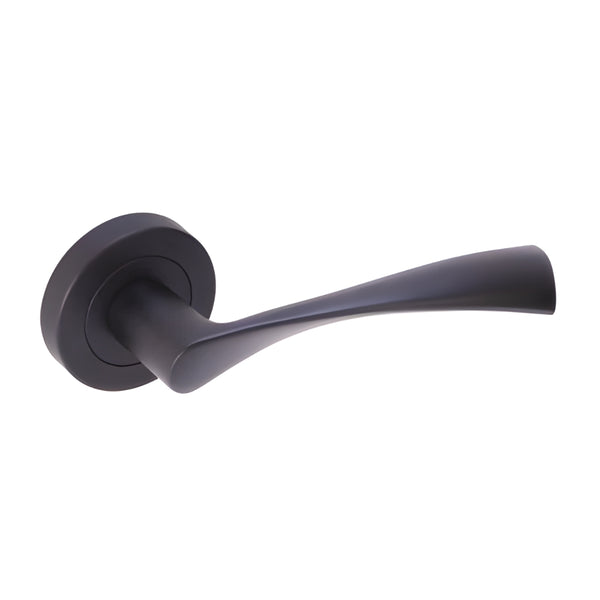 Zena Lever on rose Passage Handle 120mm Matt Black