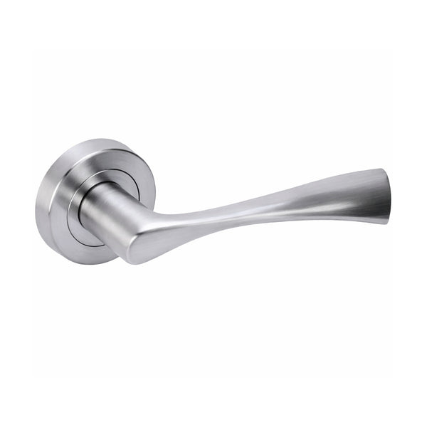 Zena Lever on Rose Passage 120mm Handle Satin Nickel - Eurofit Direct