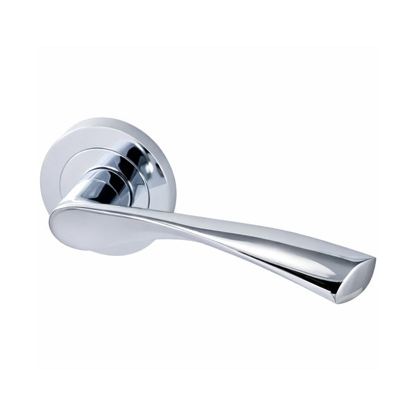 Monza Lever on Rose 117mm Polished Chrome