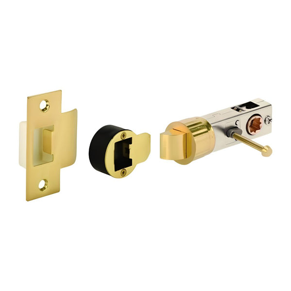 Zena Privacy 76mm Latch Set - Satin Brass - Eurofit Direct