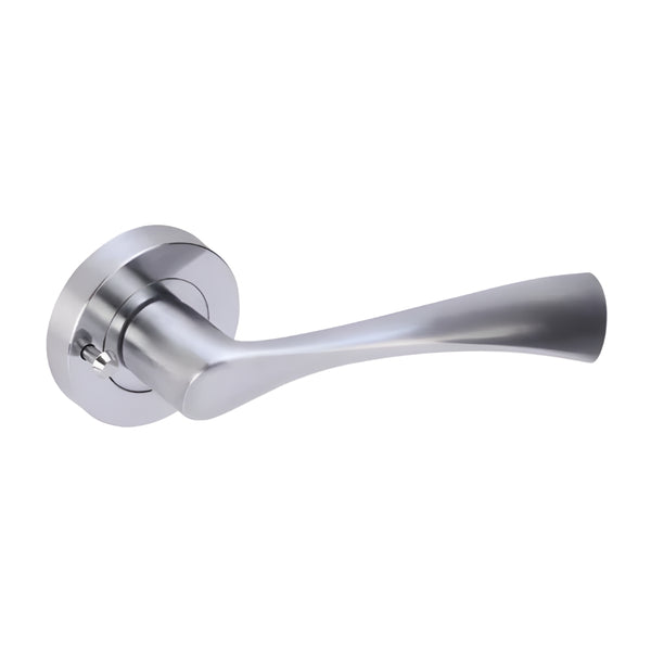 Zena Lever on Rose Privacy Handle 120mm Satin Nickel - Eurofit Direct