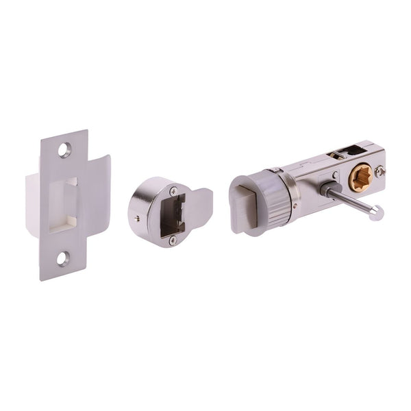 Zena Privacy 76mm Handle Latch Set - Satin Nickel - Eurofit Direct