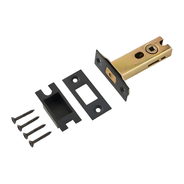 Heavy Duty Tubular 76mm Bathroom Deadbolt - Matt Black