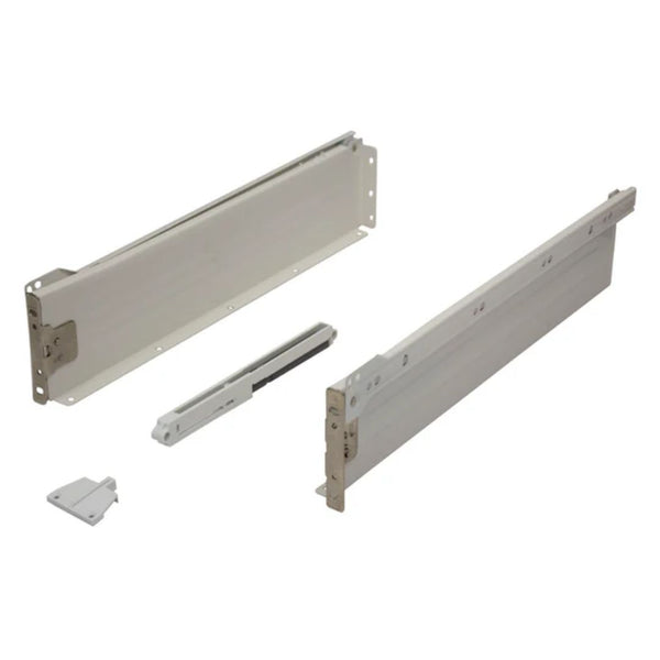 Metal Drawer Side Pack 270mm - 25kg - 75% Extension - White - Soft Close Damper Included