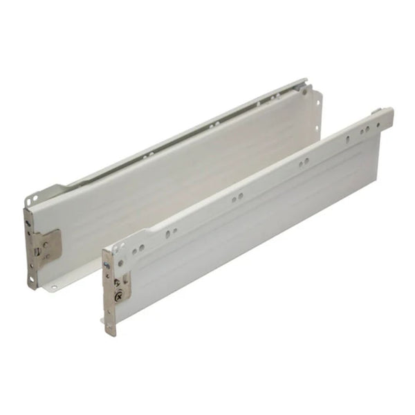 Metal Drawer Side Pack 85mm x 270mm - 25kg - 75% Extension - White