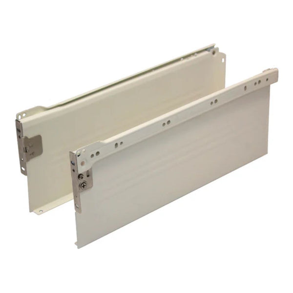 Metal Drawer Side Pack 149mm x 400mm - 25kg - 75% Extension - Cream