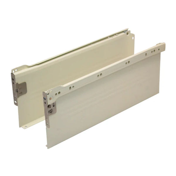 Metal Drawer Side Pack 149mm x 450mm - 25kg - 75% Extension - Cream