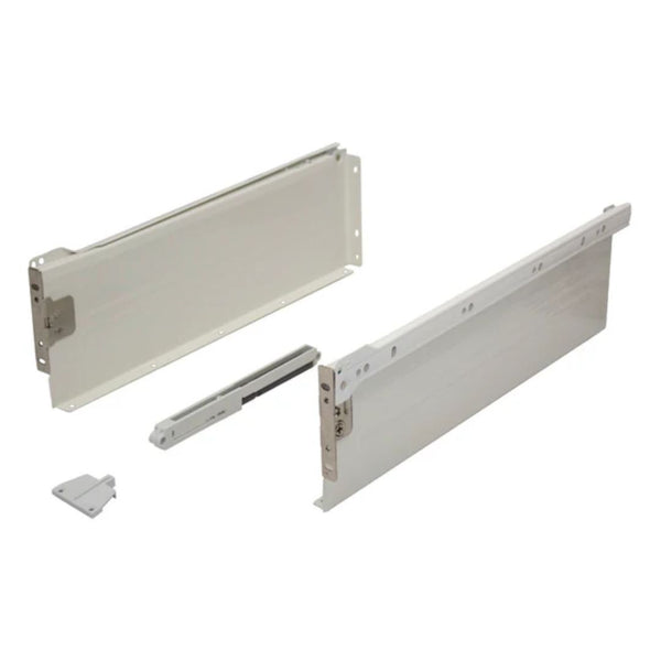 Metal Drawer Side Pack 270mm - 25kg - 75% Extension - White - Soft Close Damper Included