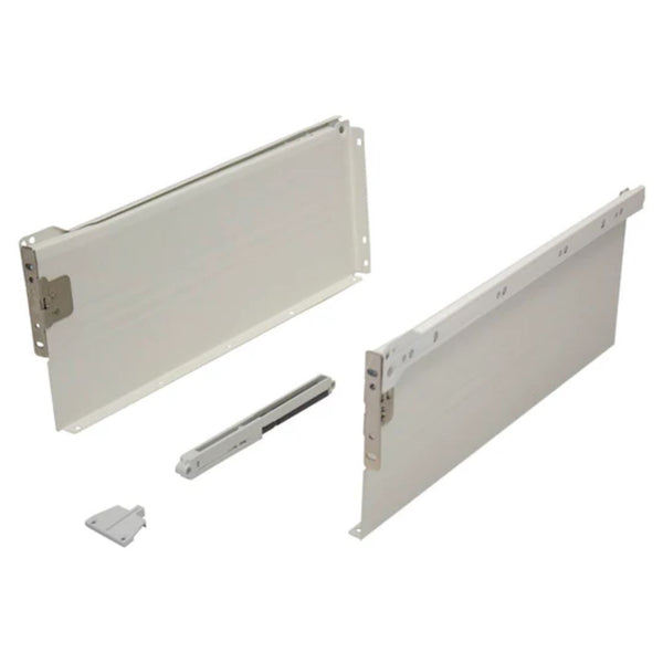 Metal Drawer Side Pack 270mm - 25kg - 75% Extension - White - Soft Close Damper Included