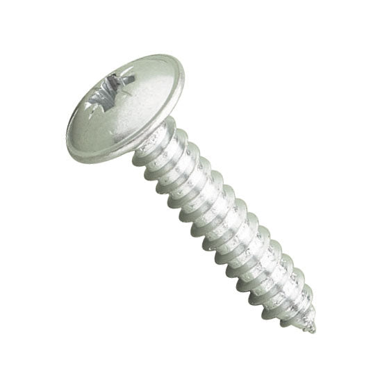 8g x 1 1/2" (4 x 40mm) Flange Pozi Self Tapping Screws - Zinc