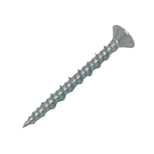 6g x 1 1/4" (3.5 x 30mm) Nibbed Countersunk Pozi Hi-Lo Thread - Zinc