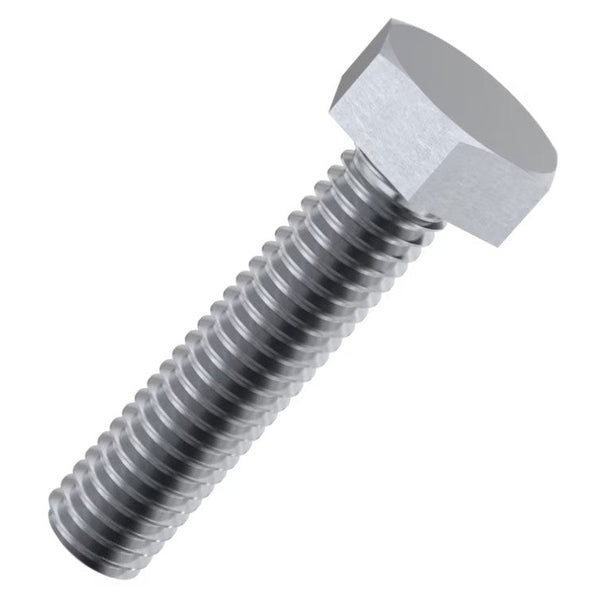 M10 x 220mm High Tensile Hex Head Setscrews Grade 8.8 DIN931 - Zinc