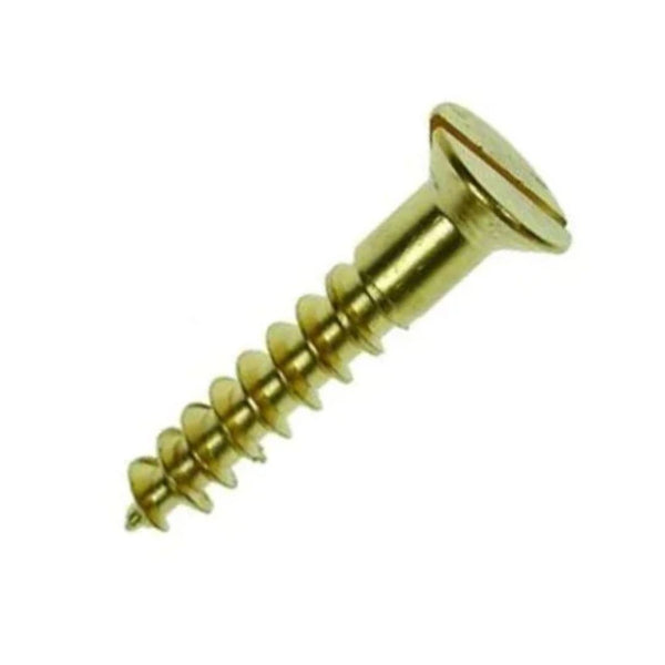 Slotted Countersunk Wood Screws 4g x 1/2" (3 x 13mm) - Brass