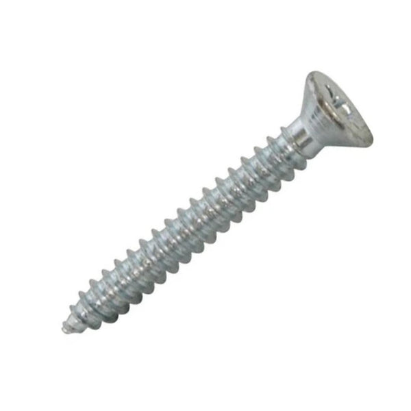 8g x 1/2" (4 x 12mm) Countersunk Pozi Hardened Twinthread Screws - Zinc