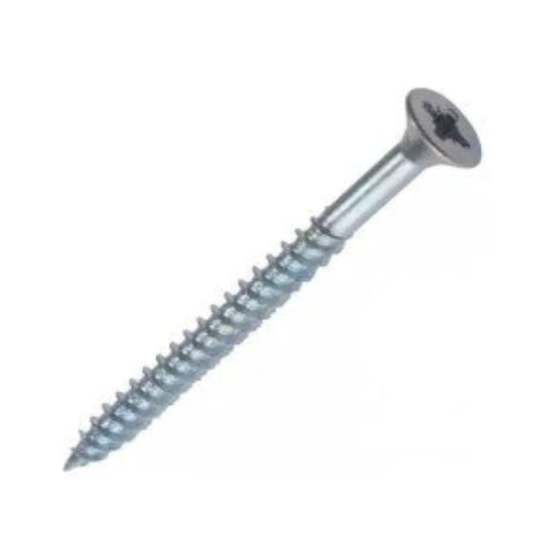 10g x 2 1/2" (5 x 60mm) Countersunk Pozi Wood Screws - Zinc