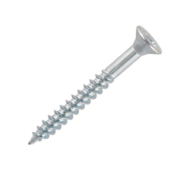 8g x 3" (4 x 80mm) Countersunk Pozi Wood Screws - Zinc