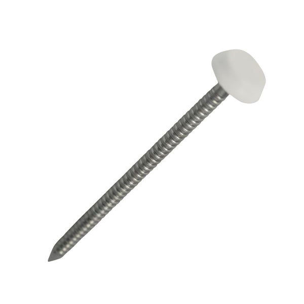 40mm x 2mm White Capped Eurofit Poly Top Pin - Stainless Steel