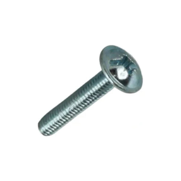 M4 x 40mm Flange Pozi No2 Mild Steel Machine Screws - Zinc Plated