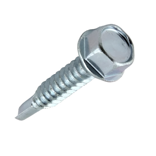14g x 45mm Indented Washer Head 8mm A/F Type 17 Roofing Screws - Zinc