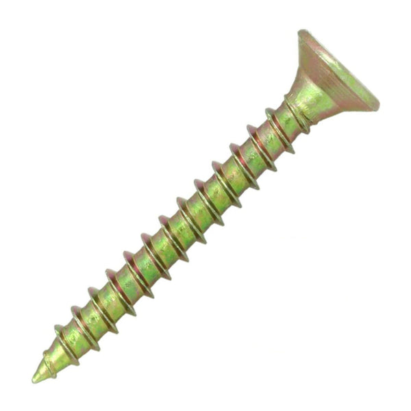 10g x 1 1/4" (5 x 30mm) Double Countersunk Pozi Chipboard - Yellow Zinc