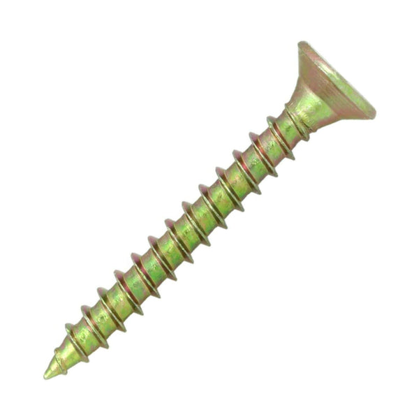 10g x 2 1/2" (5 x 60mm) Double Countersunk Pozi Screws - Yellow