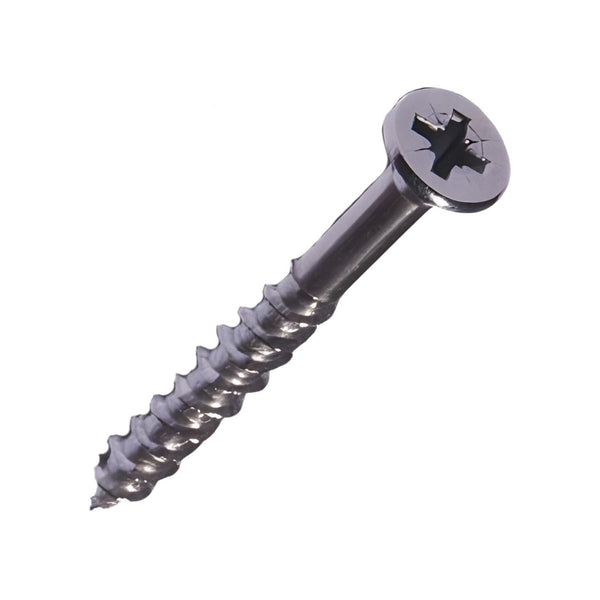 Square-Knifed Csk PZ Screws 9g x 1 1/4" (4.5 x 30mm) - Stainless Steel