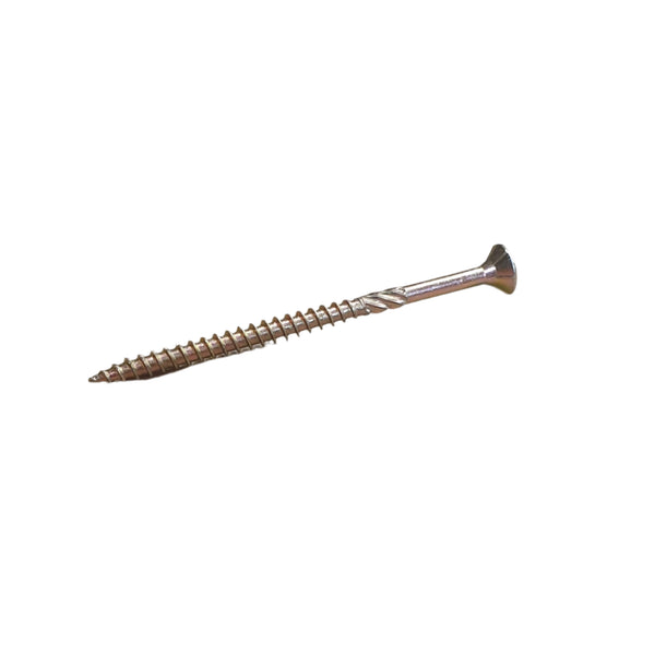 10g x 3" (5 x 80mm) Countersunk Torx T25 Knurled Wood Screws - Yellow Zinc