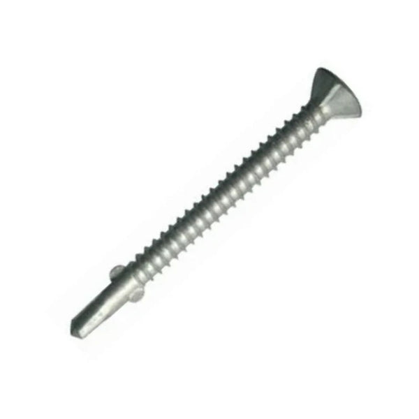 10g x 2" (4.8 x 50mm) Countersunk PH Ribbed Drill Screws - Zinc