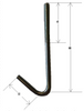 M6 x 100mm Hook Bolt (45mm Thread) - Zinc