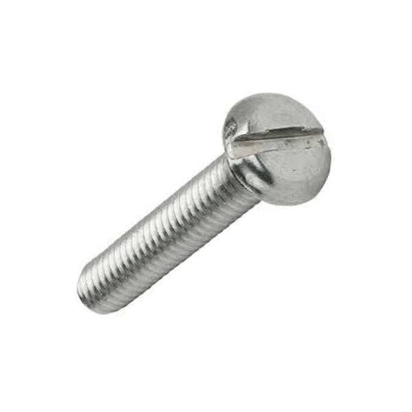 M6 x 25mm Slotted Pan Head Mild Steel Machine Screw DIN85 - Zinc