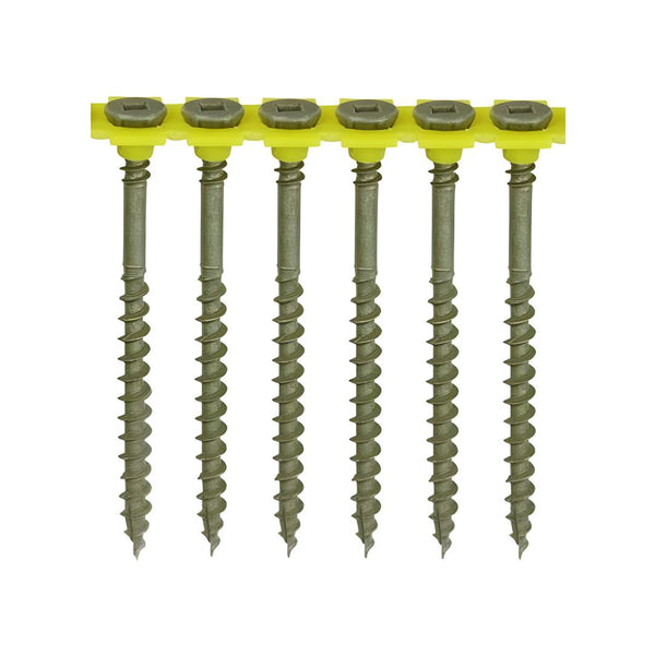 Collated Countersunk Decking Screws 9g x 2 1/2" (4.5mm x 65mm) - Green