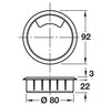 Hafele 3 Part 80mm Cable Tidy Outlet in White