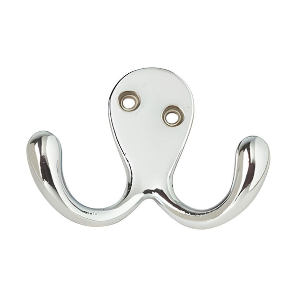 Double 70mm Robe Hook - Chrome Plated - Eurofit Direct